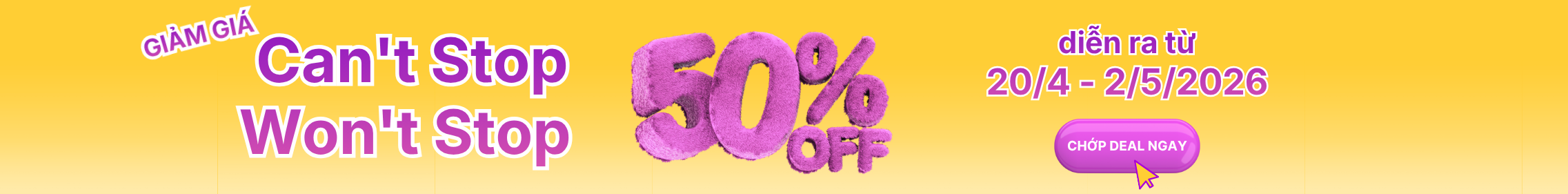 Limited-time promotion: 50% off the Can't Stop Won't Stop monthly plan.